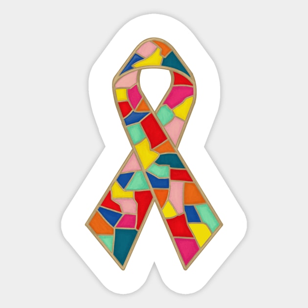 DID Ribbon - dissociative identity disorder ribbon Sticker by Kutaitum